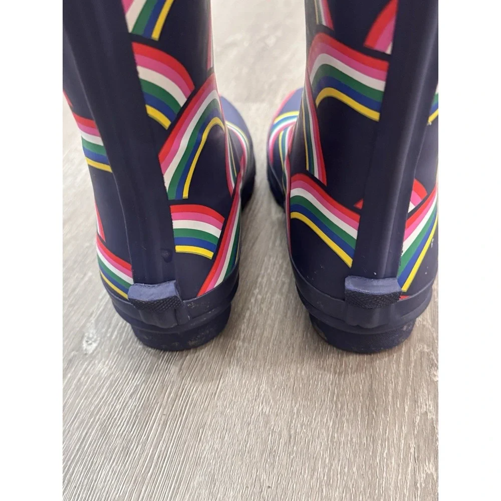 Mini Boden Kids Rainbow Rain Boots Navy Multicolor Waterproof EU 33 US 2
